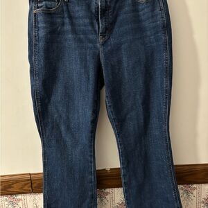 Old Navy Women's Straight-Leg Jeans in Dark Blue Wash